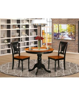 3 Pc. Solid Wood Black and Cherry Finish Compact Dining Room Set