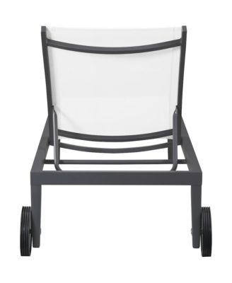 Nizuc White Mesh Water Resistant Fabric Outdoor Patio Chaise Lounge Chair