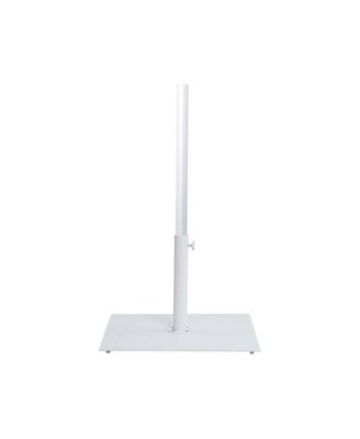 Fiji Grey Fabric / Matte White Aluminum Patio Umbrella with Base Sets