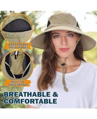 Wide Brim Sun Hat, UPF 50+ UV Protection Waterproof Packable Bucket Hat for Men & Women, Outdoor Fishing Hiking Beach
