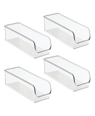 Narrow Pantry Bin for Kitchen Storage - Set of 4 - Clear