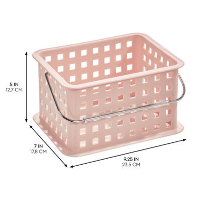 Small Stackable Shower Caddy Basket, Set of 3, Pink, Made in USA