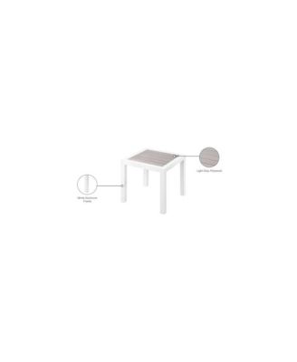 Nizuc Grey Wood Look Accent Paneling Outdoor Patio Aluminum End Table