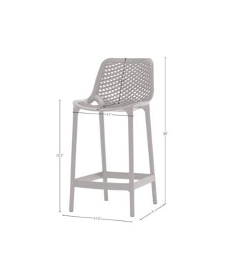 Mykonos Grey Outdoor Patio Stool, Set of 4