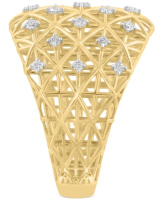 EFFY&reg; Diamond Lattice Openwork Statement Ring (1/4 ct. t.w.) in 14k Gold