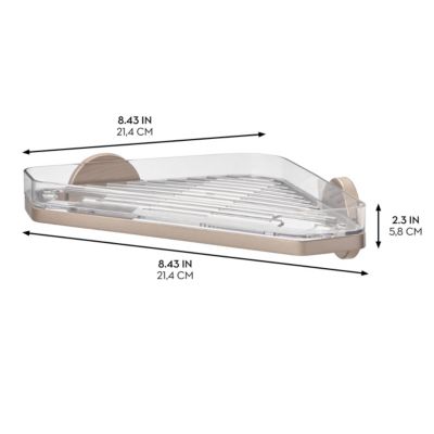 Self-Adhesive Corner Shower Shelf with Razor Holder