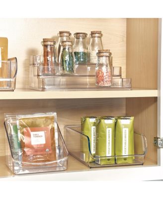Pantry Organizer Bins for Cabinets or Fridge - Set of 4 - Clear