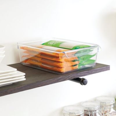 Fridge Storage Tray with Handle - Set of 2 - Clear