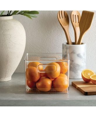 Fridge Storage Bin Set with Bottle Holder, Set of 8, Clear, Made in USA