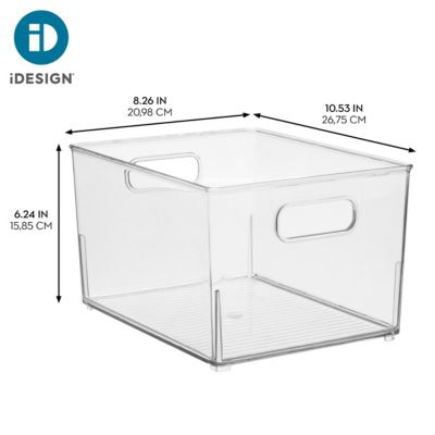Small Stackable Bathroom Storage Bin - Set of 2 - Clear - Made in USA