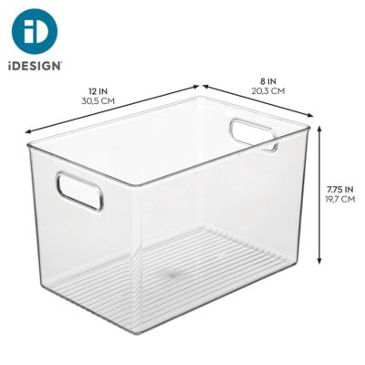 Plastic Storage Bin with Handles - Clear - Made in USA