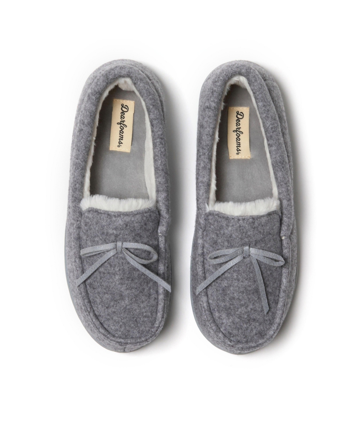 Dearfoams Women's Hayes Soft Knit Moccasin House Shoe Slipper