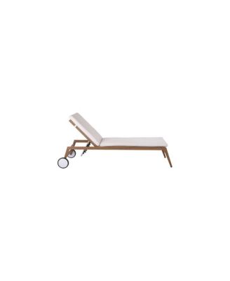 Maui Cream Water Resistant Fabric Outdoor Patio Lounger