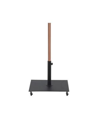 Fiji Beige Fabric / Matte Black Aluminum Patio Umbrella with Base Sets