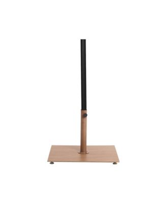 Fiji Black Fabric / Teak Aluminum Patio Umbrella with Base Sets