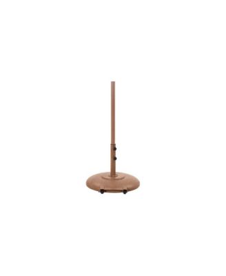 Fiji Beige Fabric / Teak Aluminum Patio Umbrella with Base Sets