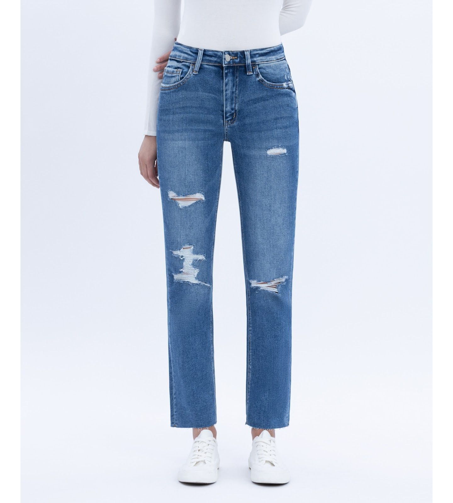 Женские джинсы Vervet High Rise Slim Straight, цвет: Синий — фото 1
