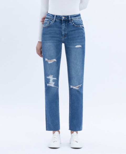 Женские джинсы Vervet High Rise Slim Straight, цвет: Синий