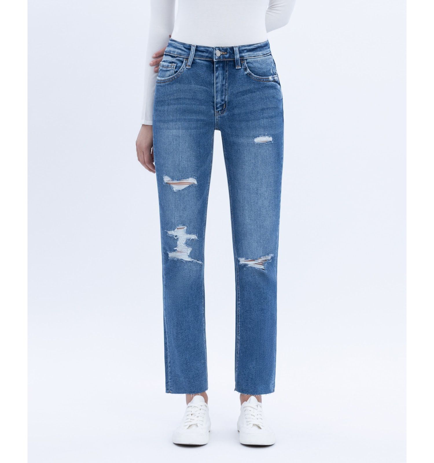 Women's High Rise Slim Straight Jeans