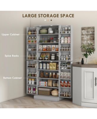 65&amp;quot; Kitchen Pantry Cabinet with Adjustable Shelves Spick Racks