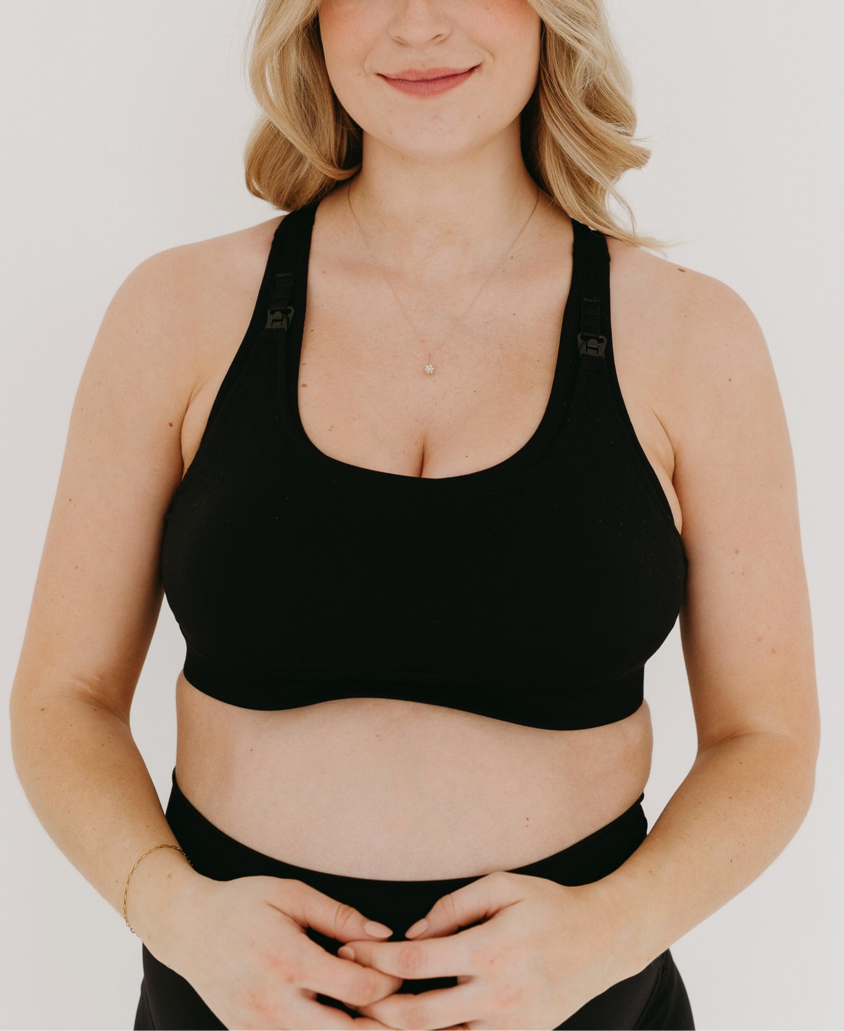 Axk Women's High Impact Racer Back Maternity & Nursing Sports Bra with Easy-Release Breastfeeding Clips