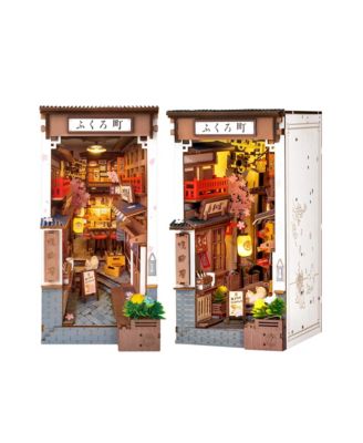 3D Puzzle, Sakura Wine Alley Wooden Model with Accessories, Decorative Bookend Stand for Kids Adults, Multicolored, 4.37"7.67"8.7