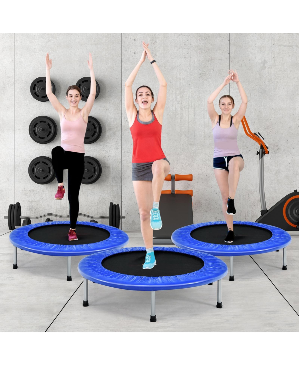 Akiudex Folding Trampoline for Adults and Kids with 28 Springs and Padded Edge