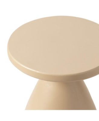 Dune Collection Fiberglass Outdoor Side Table in Beige