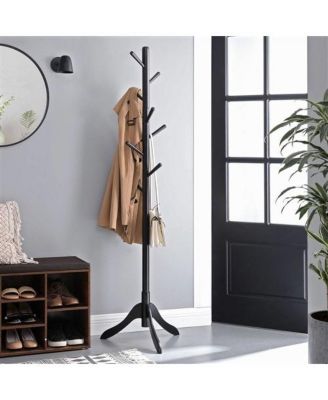Space-Saving Solid Wood Coat Rack with Modern Design for Entryway or Bedroom