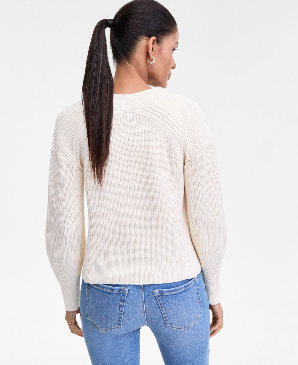 Inc International Concepts Women's Directional Ribbed Sweater, Macy's Exclusive In White