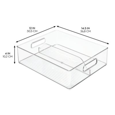 Divided Storage Bin for Fridge or Pantry, Clear, Made in USA