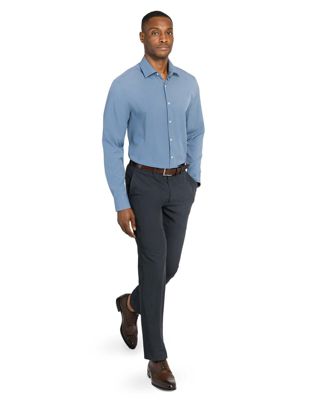 Men's Solid Performance Stretch Cooling Comfort Dress Shirt