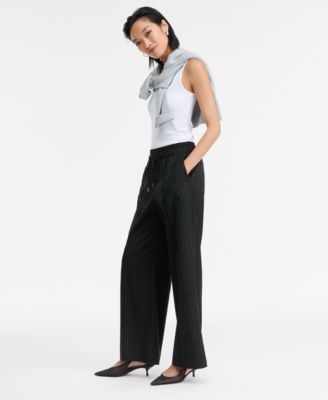 Women's Pinstripe Drawstring Pants, Macy's Exclusive