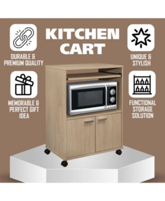 Byron 2-Door  Laminate Wood Kitchen Microwave Cart