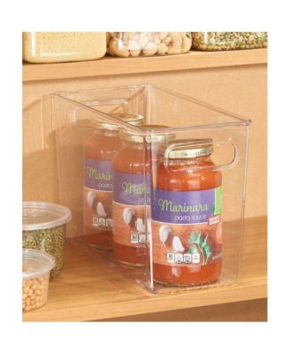 Plastic Storage Bin with Handles - Set of 2 - Clear - Made in USA