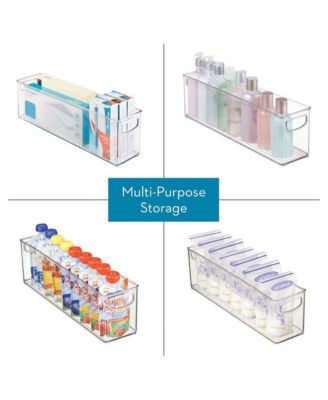 Plastic Stackable Pantry Bin with Handles, Set of 2, Clear, Made in USA