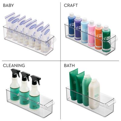 Set of 3 Stackable Fridge Storage Bin with Handle