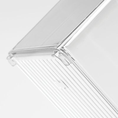 Tall Plastic Kitchen Storage Organizer Bin with Handles, 2 Pack, Clear, USA Made