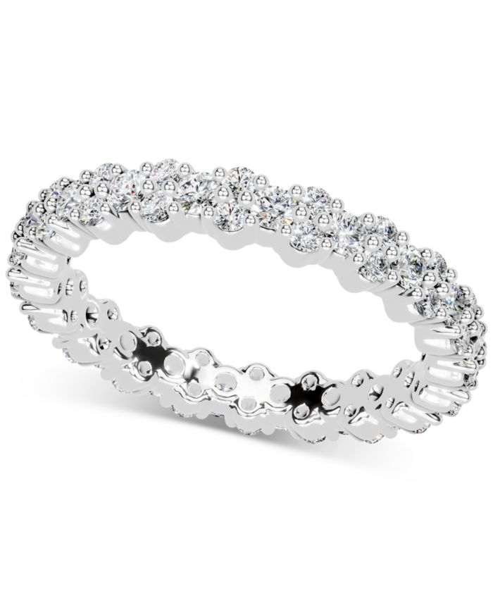 Diamond Cluster Eternity Band (1 ct. t.w.) in Platinum or 14k Gold