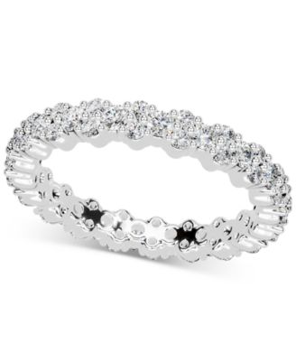 Diamond Cluster Eternity Band (1 ct. t.w.) in Platinum or 14k Gold