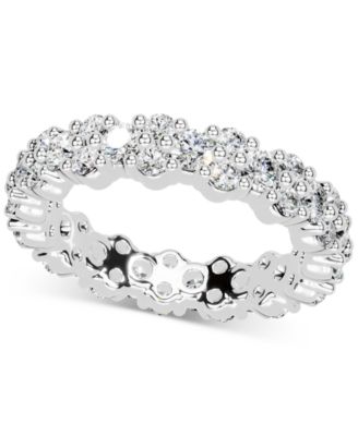 Diamond Cluster Eternity Band (2 ct. t.w.) in Platinum or 14k Gold