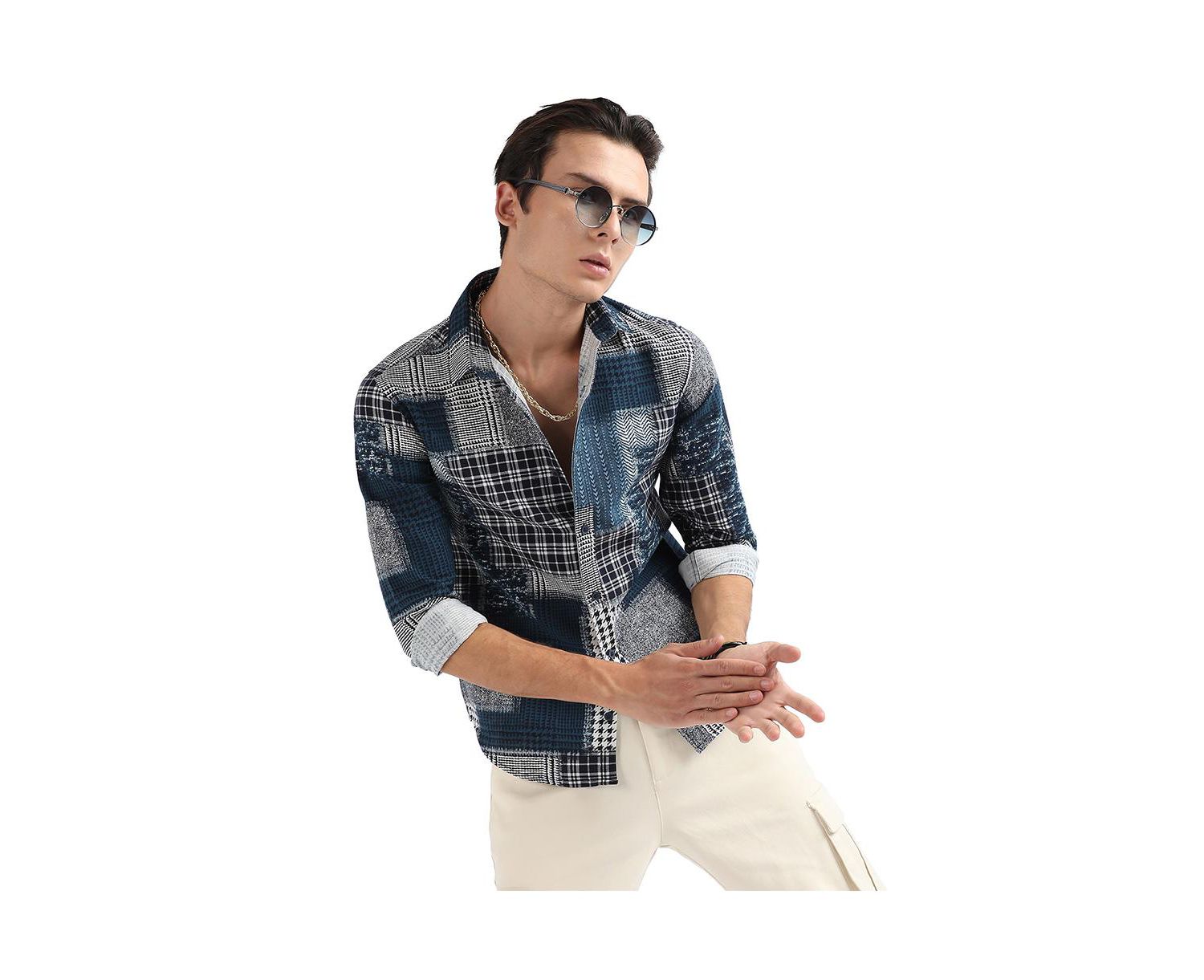 Men's Herringbone Block Shirt