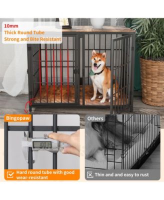 Heavy Duty Wood Dog Crate Pet Kennels Table Furniture with Tray & Lockable Door
