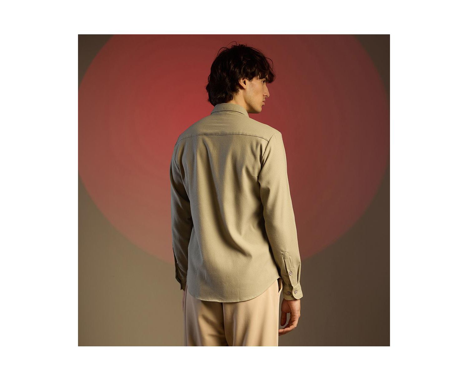 Men's Solid Seersucker Shirt