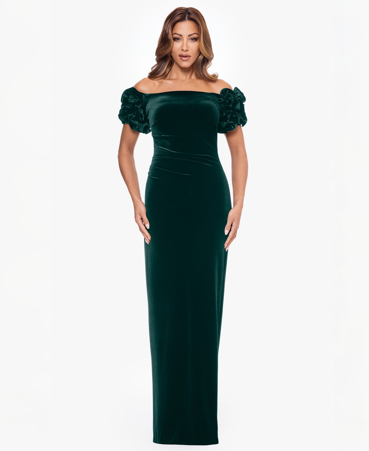 Xscape Women's Petite Sleeveless Maxi Dress In Green