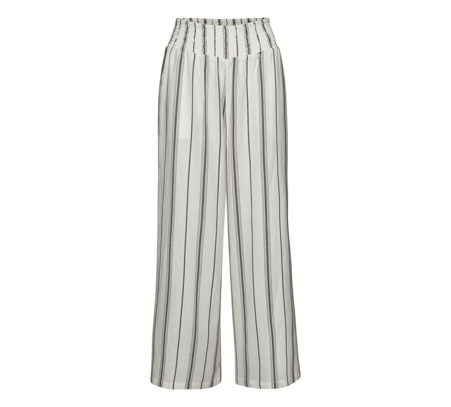 Женские брюки Lascana Striped Wide Leg, цвет: Чёрный / Кремовый — фото 4