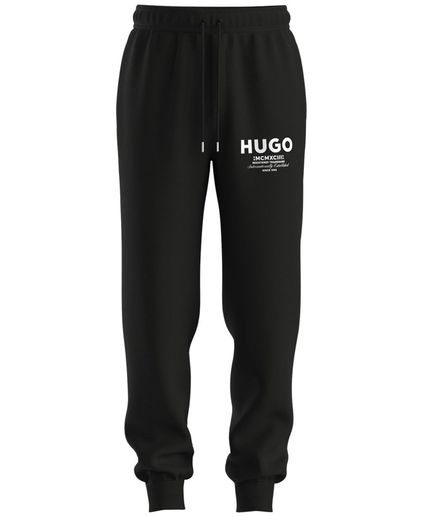Мужские брюки Hugo Boss Loose-Fit Logo, цвет: Чёрный — фото 1