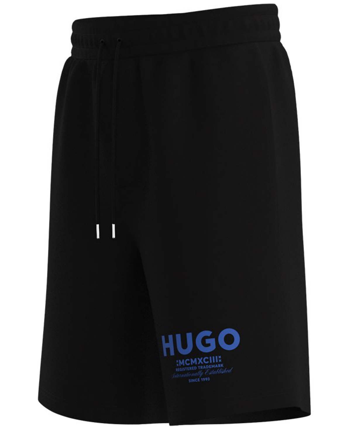 Hugo Boss Loose-fit Shorts In Cotton Terry With Logo Print In Black