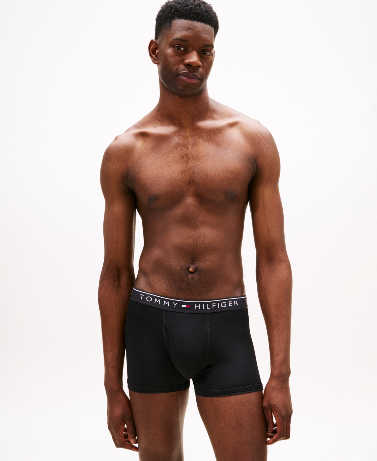 Tommy Hilfiger Set Of Three Organic Cotton-blend Boxers In Black