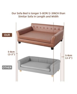 XL Large Sized Dog Sofa Couch Raised Calming Dog Bed Leather Lounger Waterproof